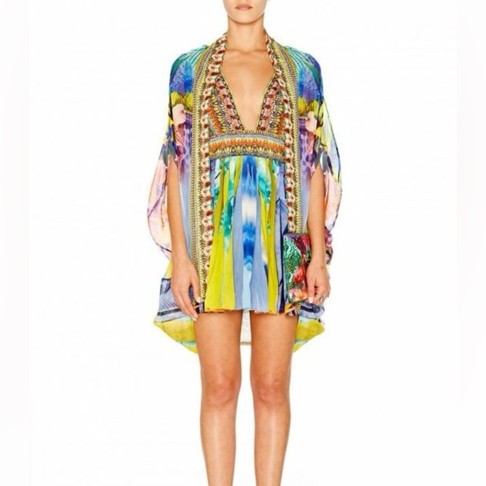 ✨Camilla✨Rights of Tropicana silk mini crystal embellished